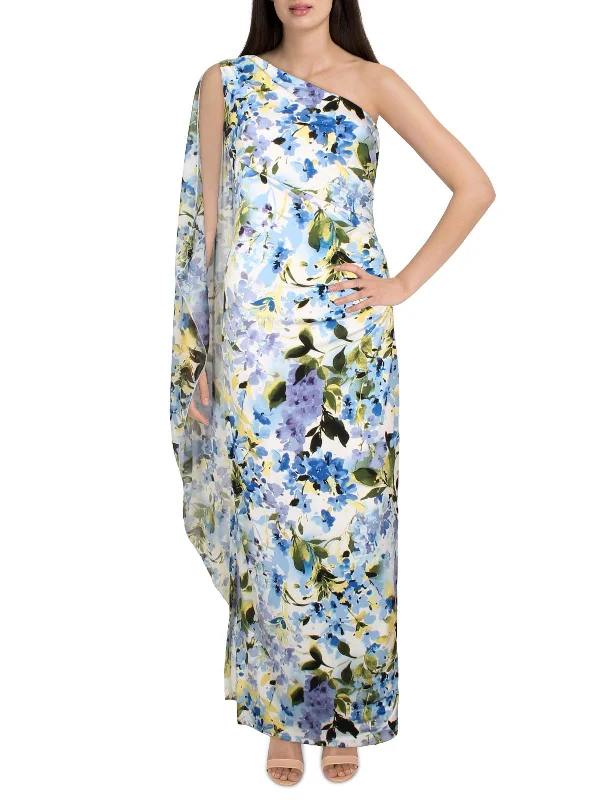 Rustic Countryside Charm Look Womens Knit Floral Maxi Dress