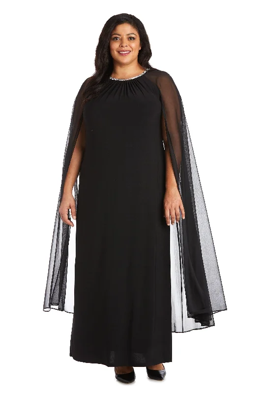 Summer Splash Sale R&M Richards 2487W Plus Size Long Formal Cape Gown Sale