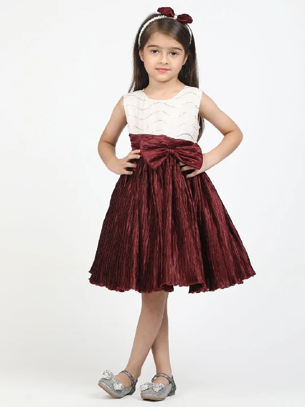 Chic Style Wine Asymtric Gown With Big Bow