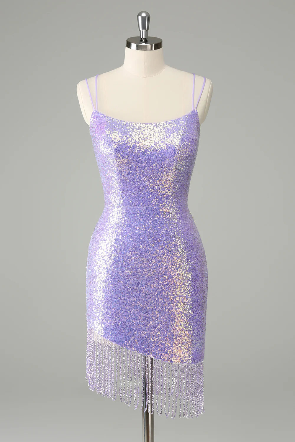 Save On Classic Elegant Styles Amzcw Gorgeous Bodycon Lilac Corset Sequin Short Homecoming Dress with Tassel