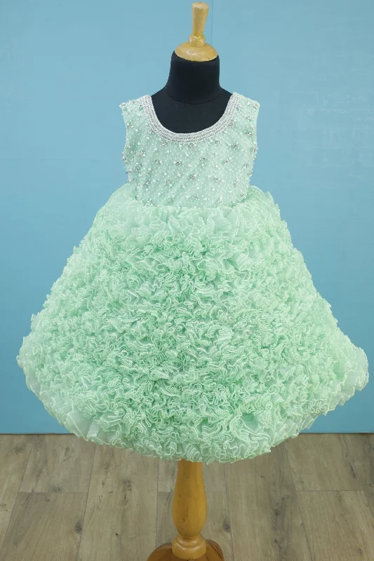 Seasonal Fashion Pre-Order:  Pastel Green Lock Frill Gown