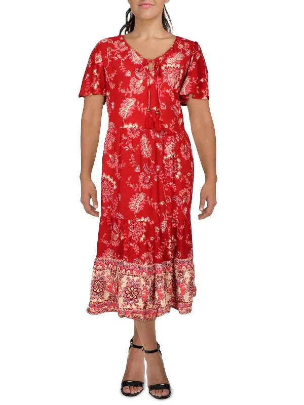 Wardrobe Essentials Plus Zara Womens Floral Flutter Sleeves Midi Dress