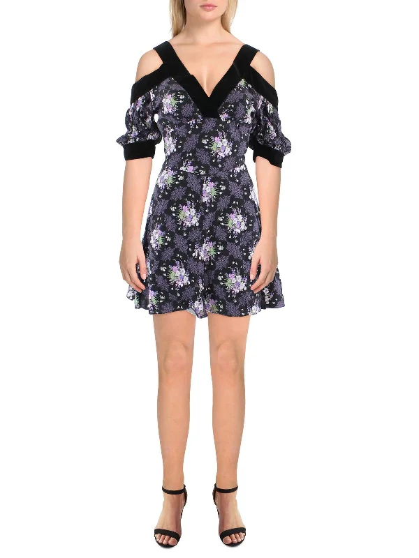 Tropical Island - Inspired Attire Womens Floral Short Mini Dress