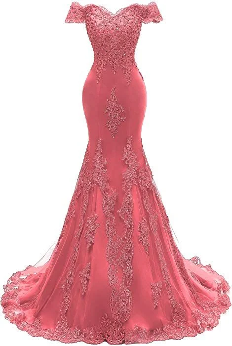 Pastel Styles Women's V Neckline Mermaid Lace Long Prom Gown    cg22292