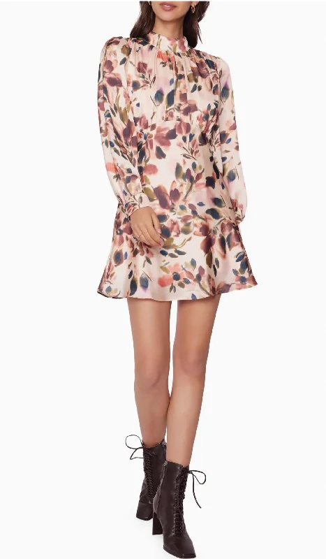 Style Upgrade Thea Mini Dress In Cream Floral Multi