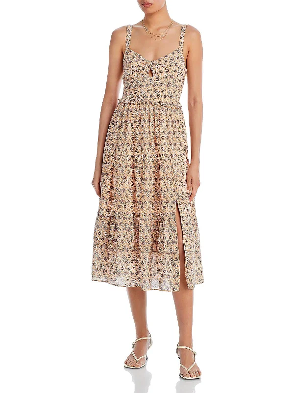 Celebrate With Big Savings Olivetta Womens Floral Print Midi Fit & Flare Dress