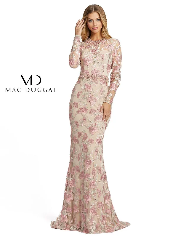 Exclusive Sale Mac Duggal Fitted Long Sleeve Evening Formal Dress