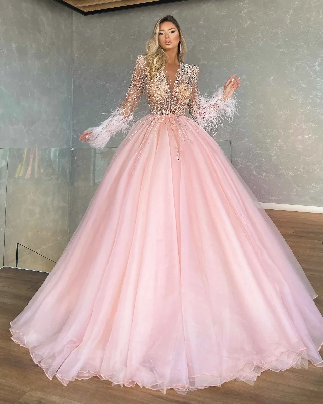 Weekend Special Long Sleeve Ball Gown Dress