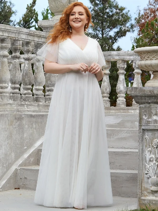 Clearance Event Plus Size Women's V-Neck Floor-Length Wholesale Bridesmaid Dresses