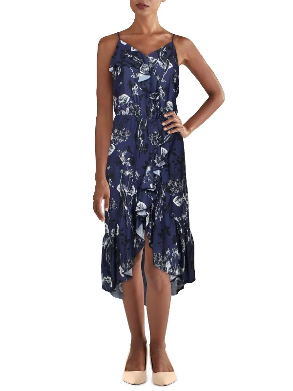 Big Savings On Rustic Countryside Styles Womens Floral Ruffled Midi Dress