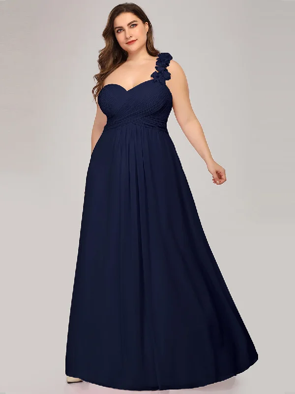 Nordic Minimalist Home Look One Shoulder Plus Size Wholesale Chiffon Bridesmaid Dresses