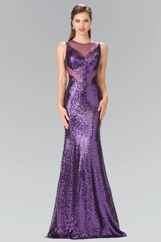 Hot Styles Sleeveless Sequined Dress with Sheer Cutouts by Elizabeth K GL2292