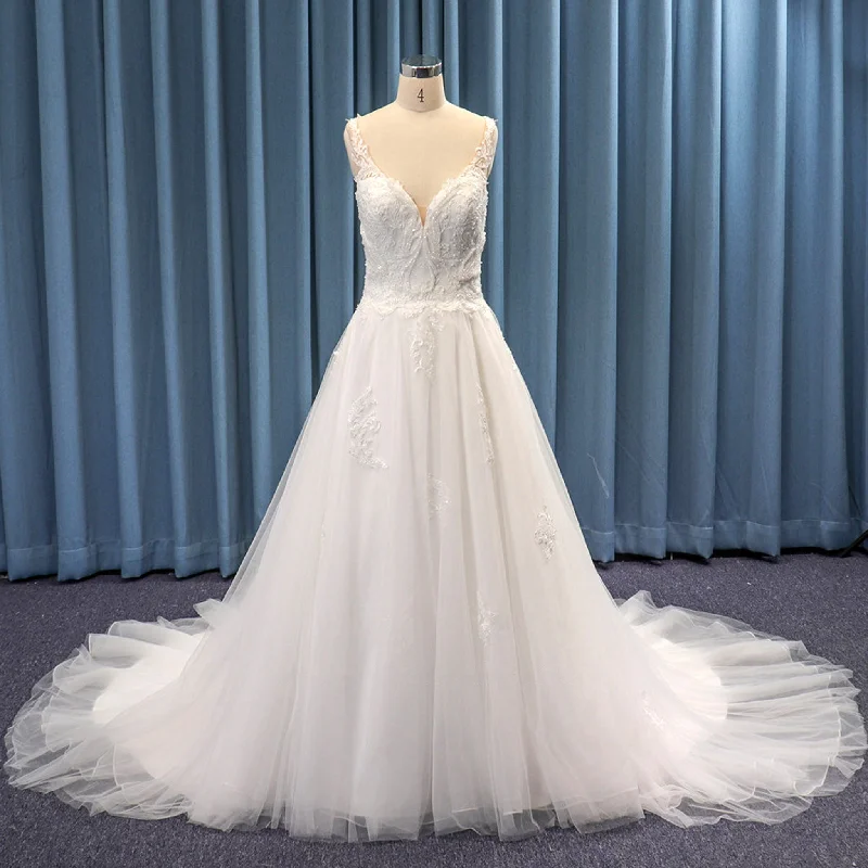 Clearance Event Puff Skirt A-line Top Tank Beaded Ballgown Bridal Wedding Dress