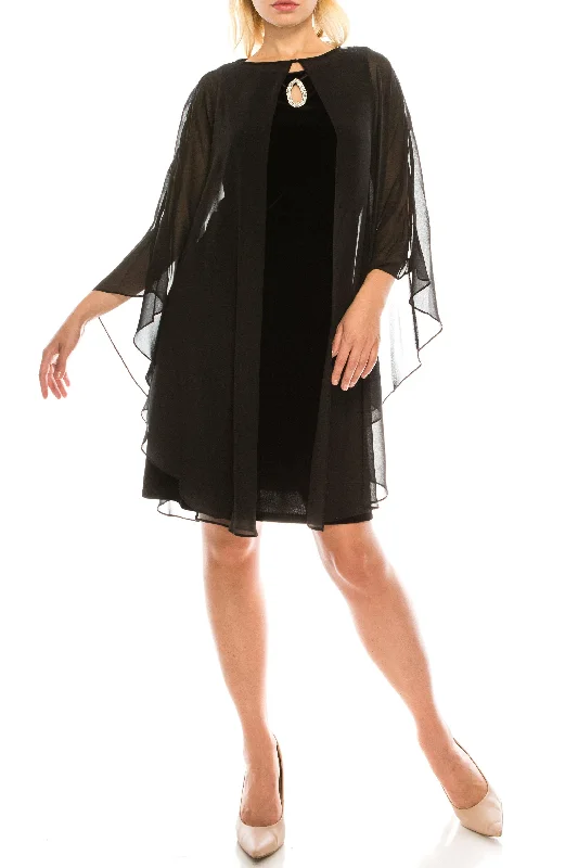 First Order Discount SL Fashions 9190108 Short Mother of the Bride Chiffon Jacket Dress