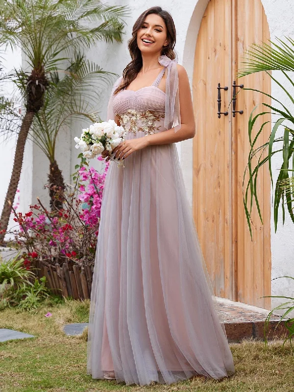 Fashionista Favorites Appliques Lace Sweetheart Neckline Tulle Wholesale Bridesmaid Dress