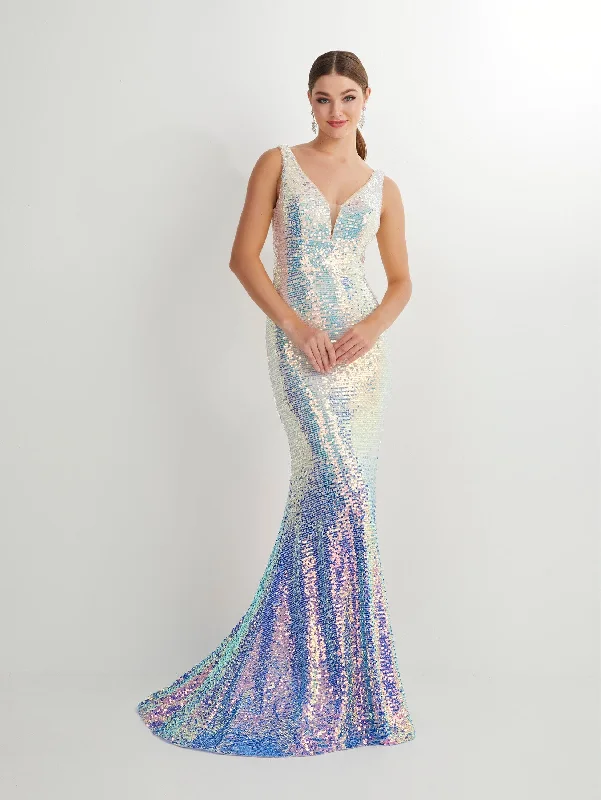 Summer Splash Sale Ombre Sequin Sleeveless Mermaid Dress by Studio 17 12885