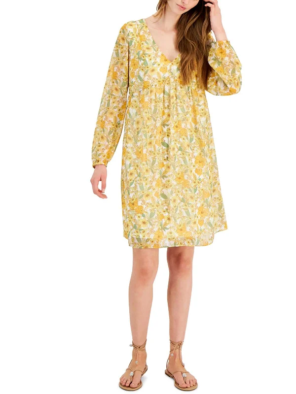 Fashionista Favorites Womens Mini Floral Print Shift Dress