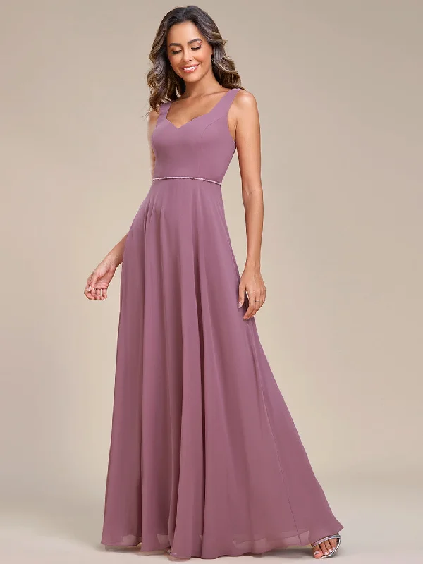 Season Sale Backless Butterfly Design Chiffon Wholesale Bridesmaid Dresses