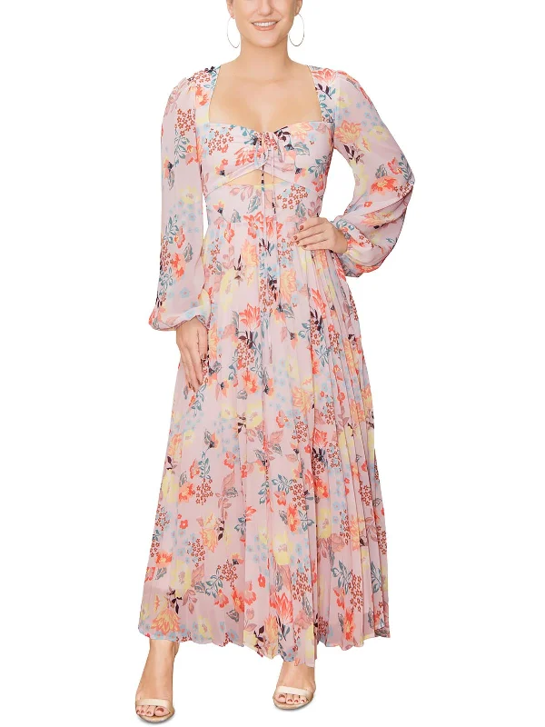 Fashion Sale Womens Chiffon Floral Midi Dress