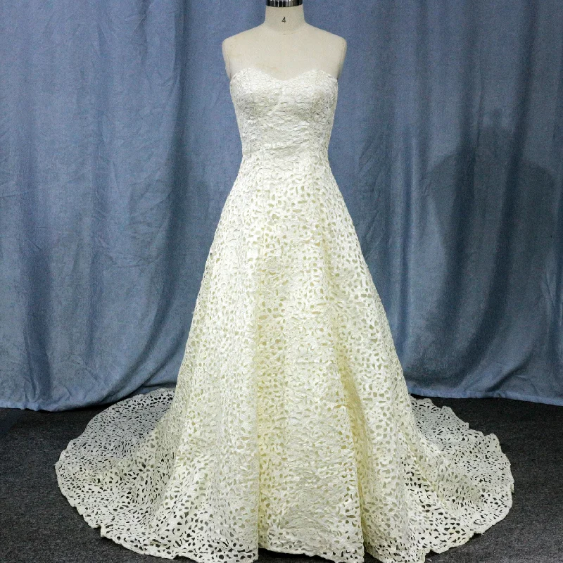 Buy More, Save More Vintage Bone Lace Sweetheart Bridal Wedding Dress