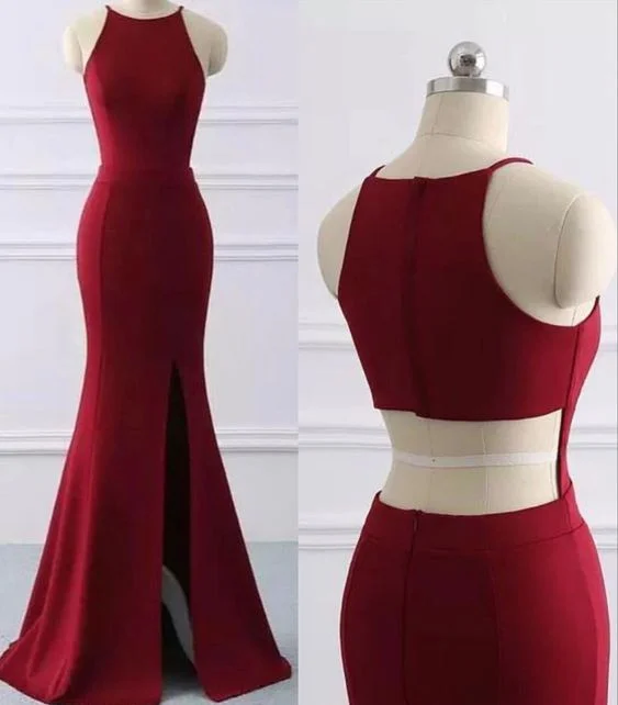 Seasonal Sale Long Jersey Backless Mermaid Prom Dresses 2020 Split Evening Gowns  cg6426