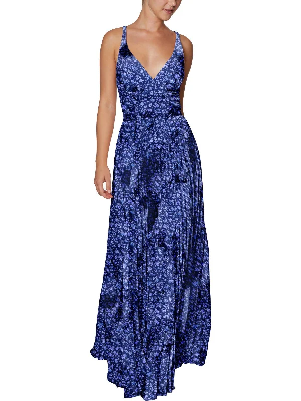 Hollywood Glam Award - Show Style Womens Chiffon Floral Maxi Dress