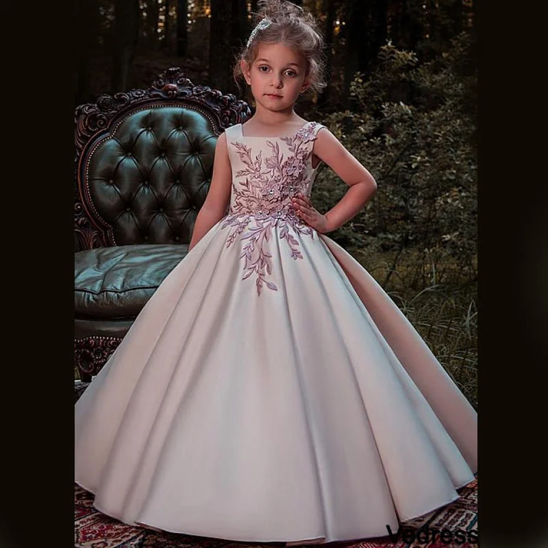 Wardrobe Refresh Satin Formal A-ling Affordable Cheap Elegant Flower Girl Dresses, Junior Bridesmaid Dresses, FG111