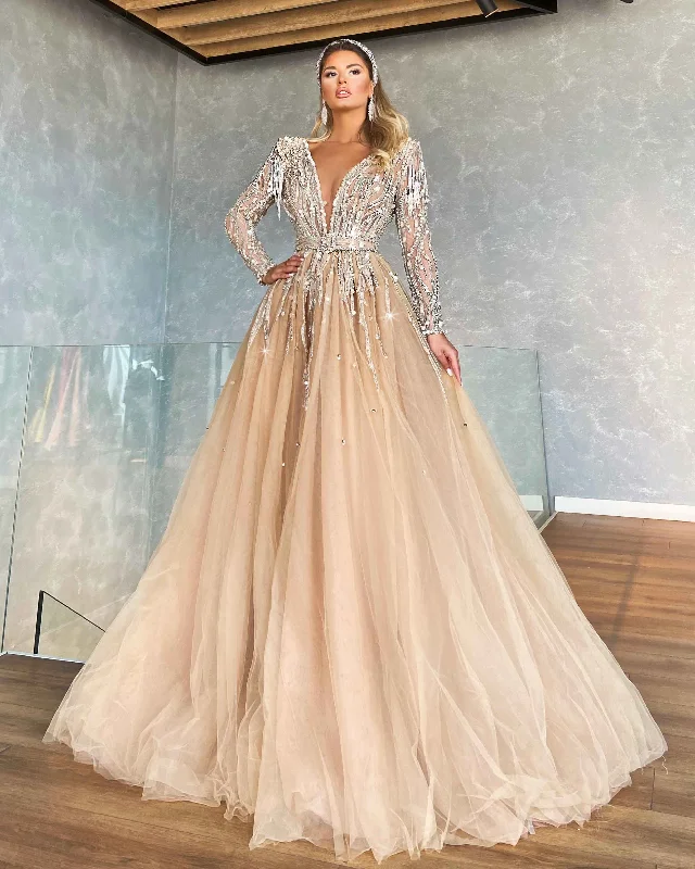 Now On Sale For Chic Urban Styles Long Embellished Ball Gown