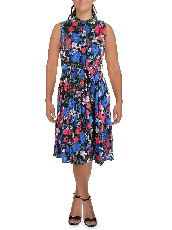 Coastal Beach - Inspired Style Womens Floral Print Long Fit & Flare Dress