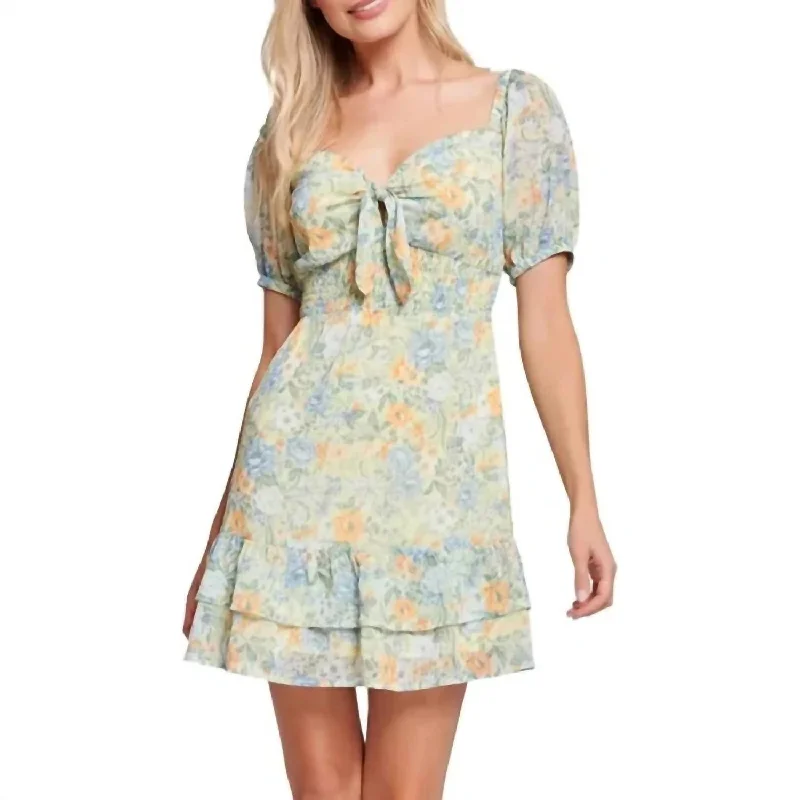 Spring Wardrobe Mountain Bloom Floral Mini Dress In Multi