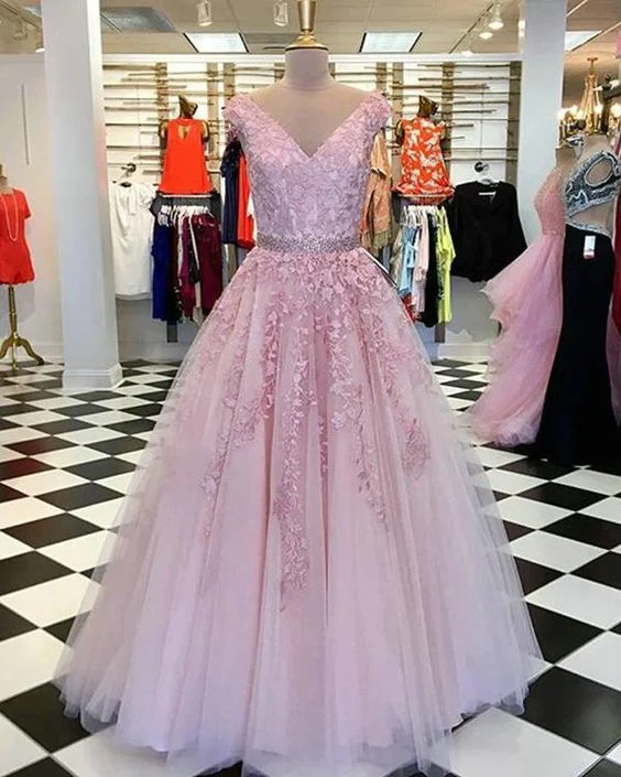 Elevate Your Wardrobe A-line Pink Long Prom Dress Ball Gown    cg20600