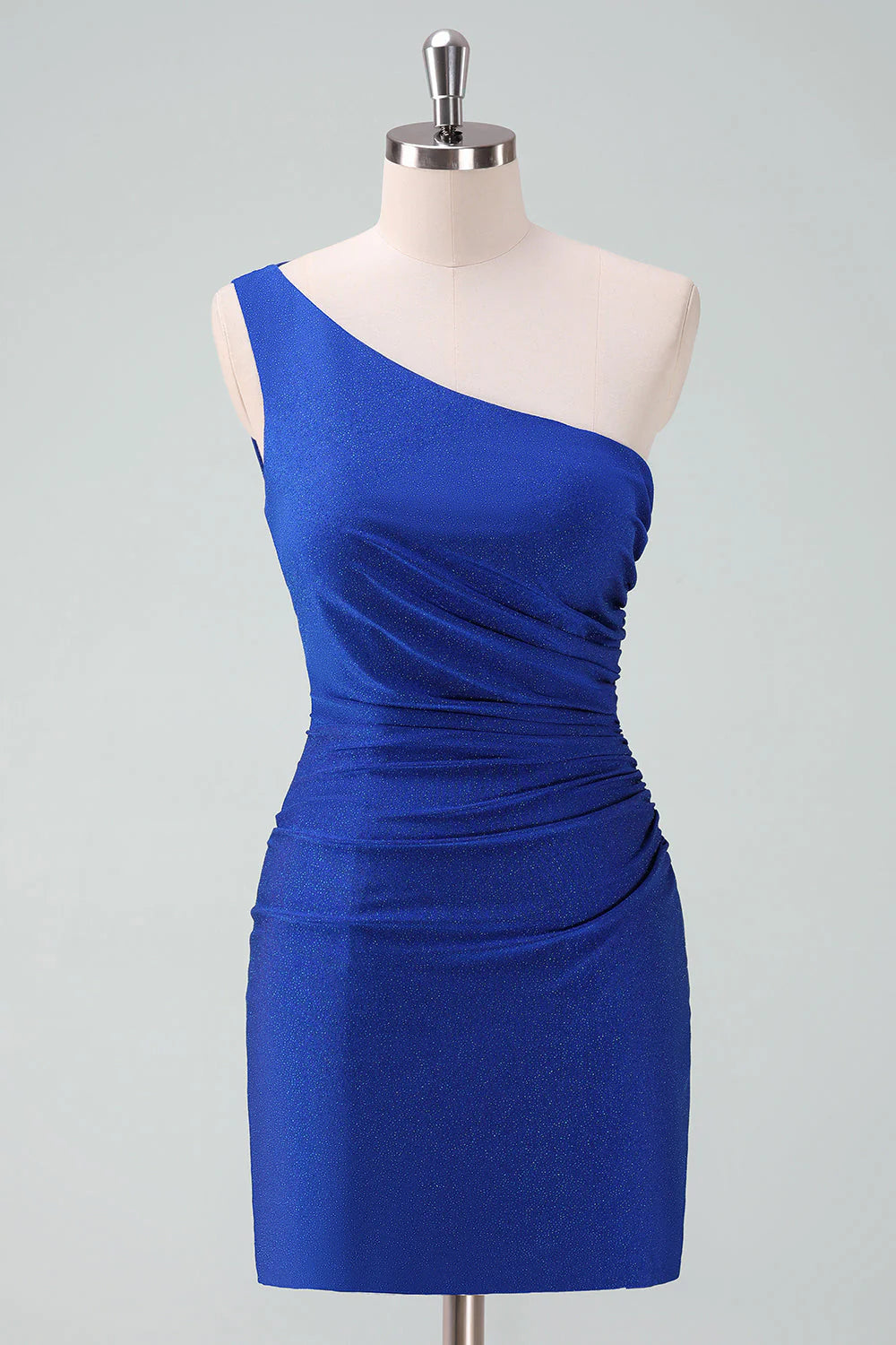 Limited - Stock Amzcw Royal Blue One Shoulder Bodycon Ruched Short Homecoming Dress