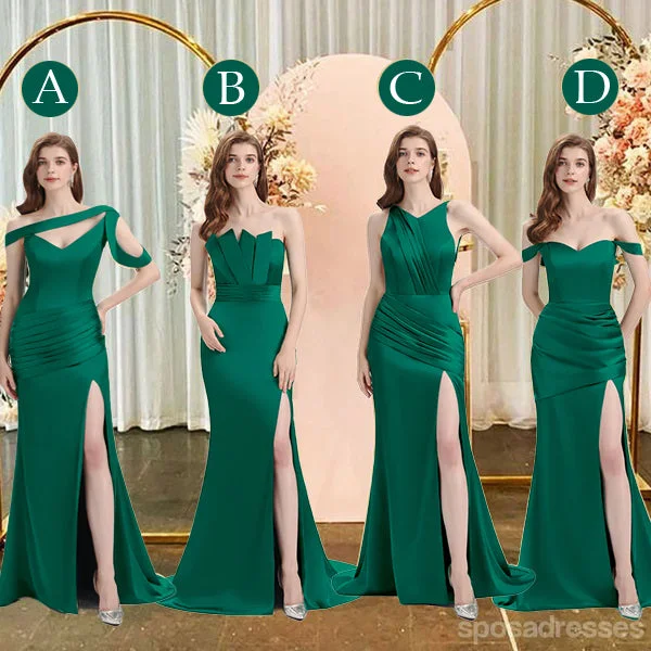 Wardrobe Essentials Mismatched Mermaid Emerald Green Sexy Elegant Mermaid Long Bridesmaid Dresses, WG641