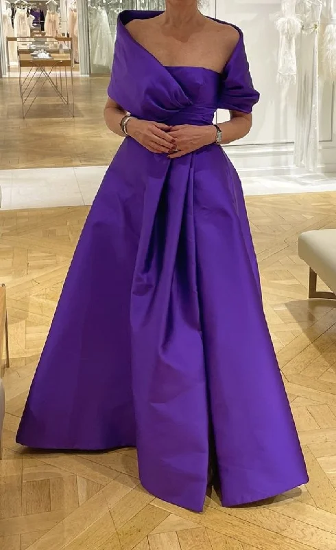 Exclusive Sale Purple A-line Satin Long Prom Dress,Purple Evening Dress ,Y2435