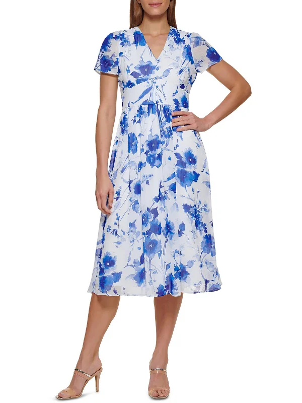 Exclusive Discount Womens A-Line Floral Fit & Flare Dress