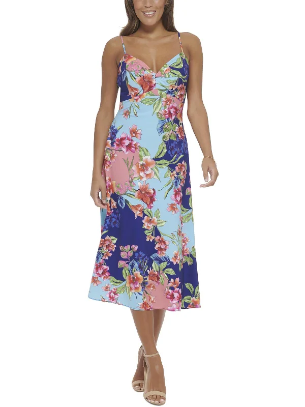 Limited - Edition Drops Womens Floral Sweetheart Midi Dress