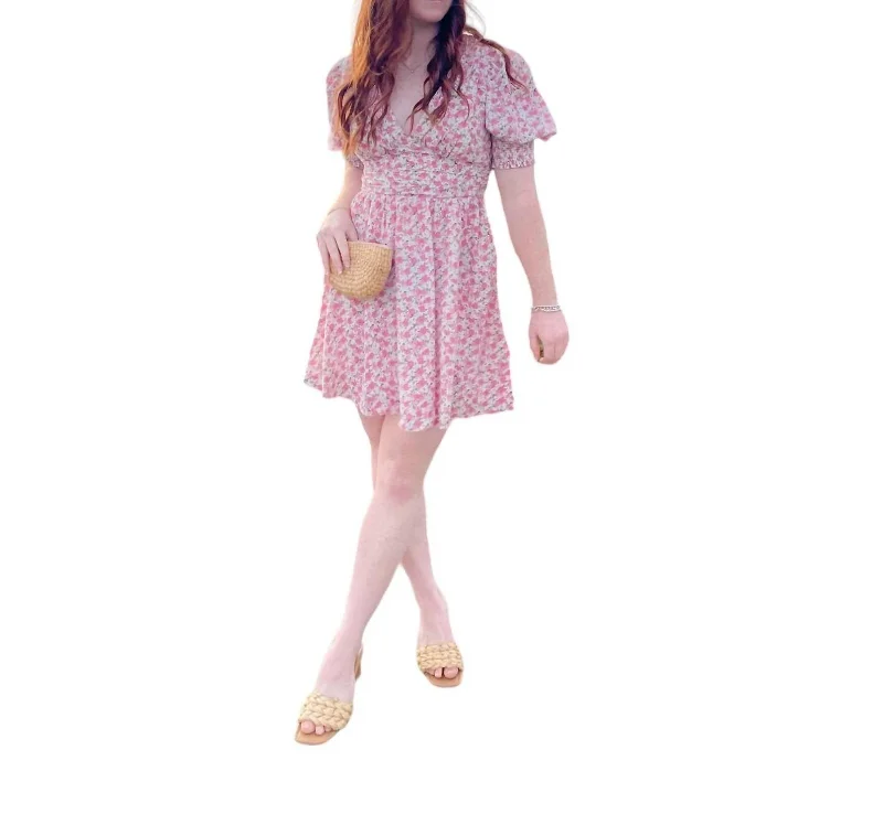 Trend Alert Molly Floral Mini Dress In Pink