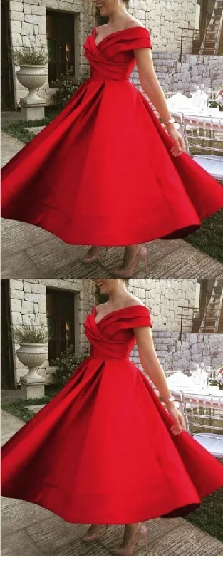 Great Prices On Feminine Styles Off Shoulder Red Prom Dresses, Formal Women Evening Gown    cg13759