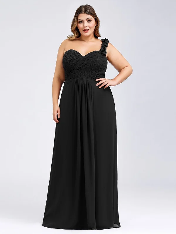 Clearance Event One Shoulder Plus Size Wholesale Chiffon Bridesmaid Dresses