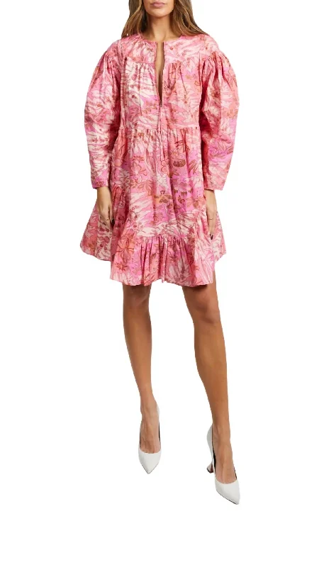 Wardrobe Essentials Leiko Floral Dress In Pink