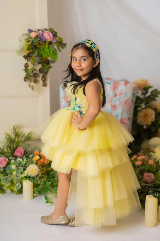 Big Savings Pre-Order: Yellow Blossom High-Low Gown