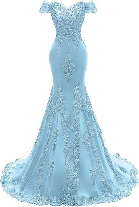 Clearance Event Women's V Neckline Mermaid Lace Long Prom Gown    cg22293