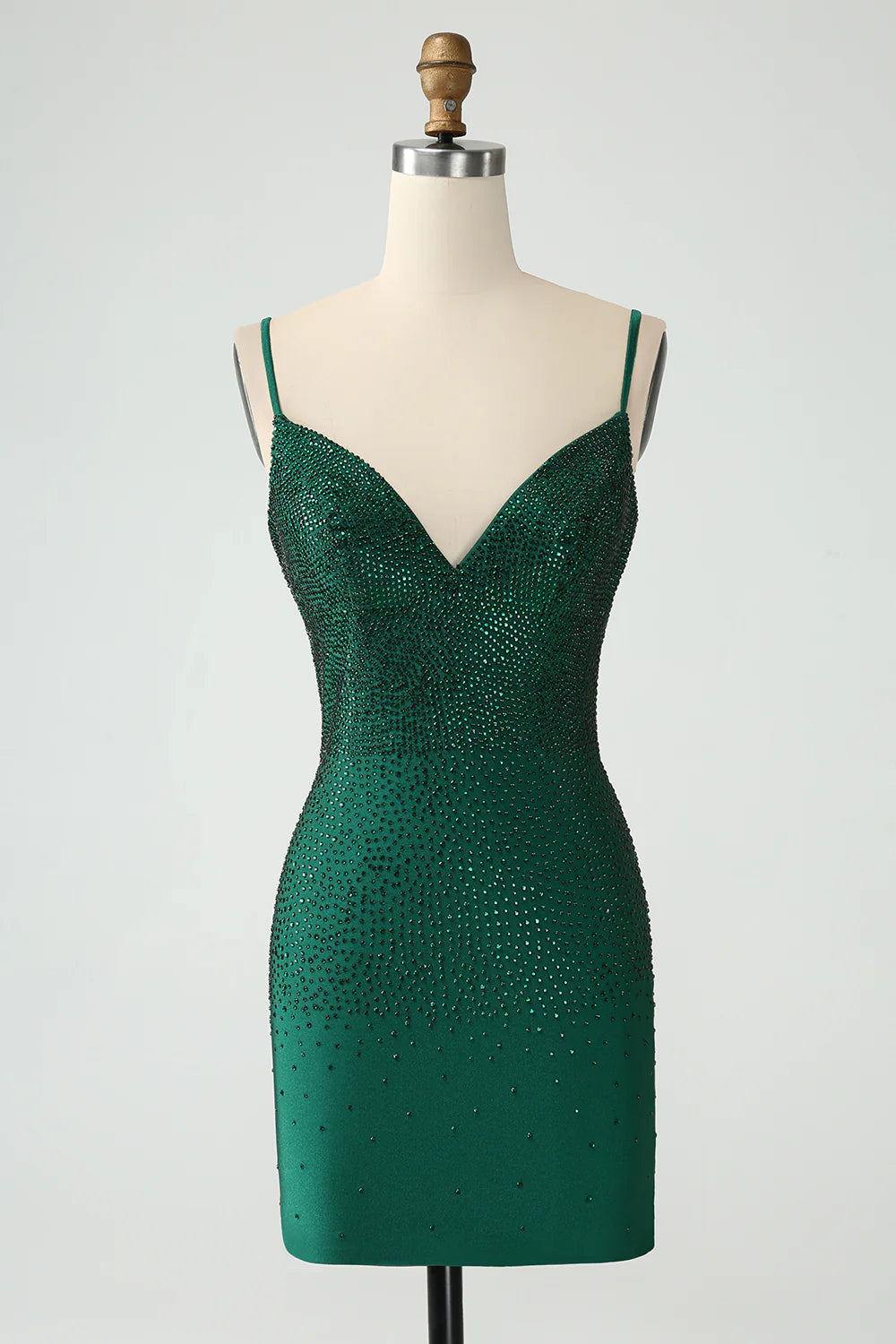 Celebrate With Big Savings Amzcw Dark Green Bodycon Spaghetti Straps Backless Homecoming Dress with Beading