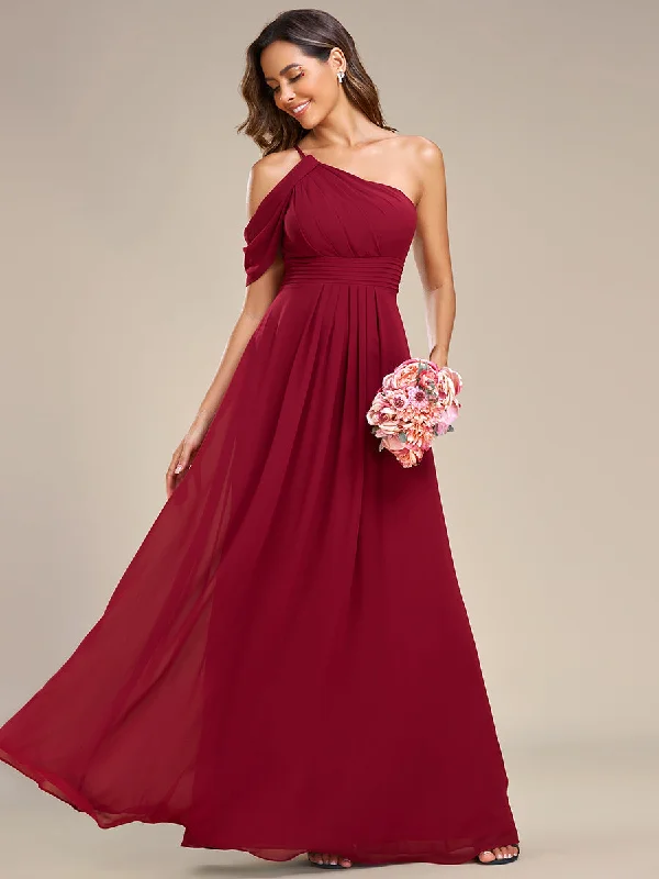 Trend Alert One Shoulder Pleated Chiffon Wholesale Bridesmaid Dresses