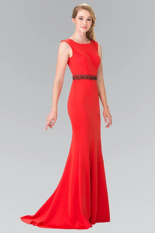 Elevate Your Wardrobe Long Sleeveless Dress with Beaded Waist by Elizabeth K GL2306