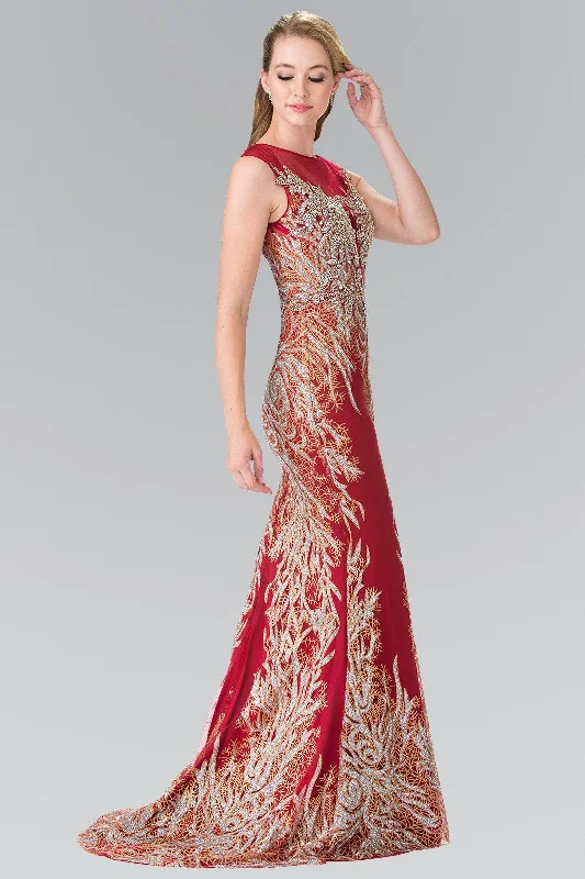 Wardrobe Upgrade Long Sleeveless Dress with Beaded Vine Design by Elizabeth K GL2336