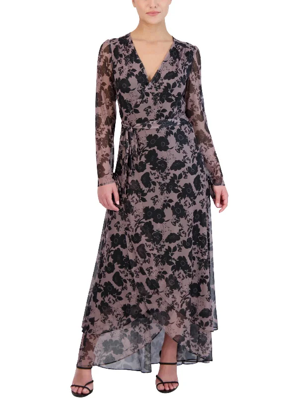 Nordic Minimalist Home Look Womens Floral Midi Wrap Dress