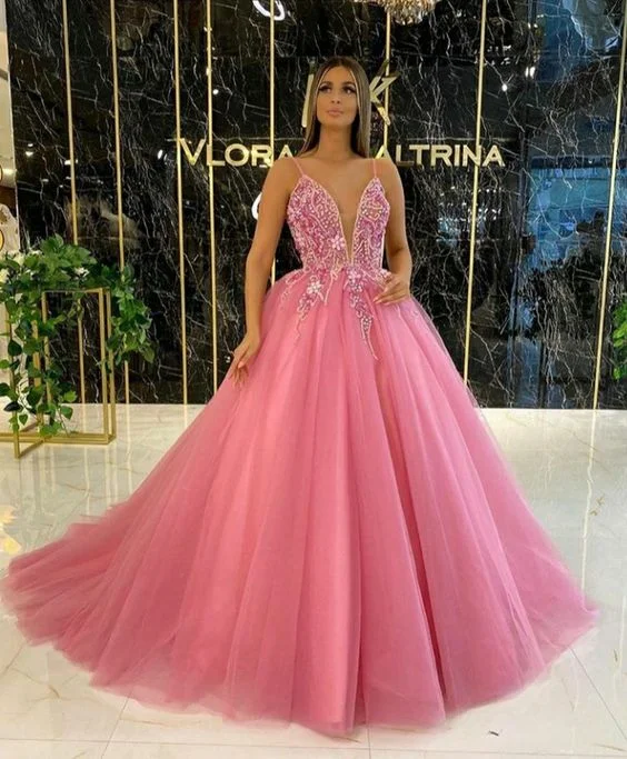 Limited-Time Offer A-line Pink Long Prom Dress Ball Gown    cg20601