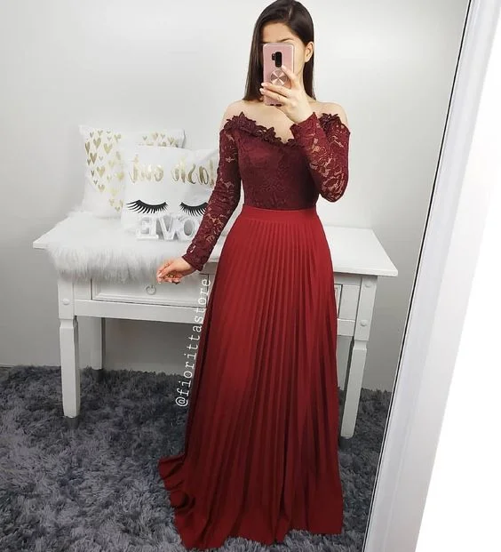 Mother'S Day Special burgundy Long Unique Prom Dress Gorgeous Evening Gowns    cg23531