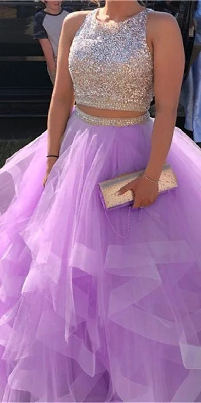 Great Prices On Feminine Styles purple Sparkly Long Unique Prom Dress Gorgeous Evening Gowns    cg23530